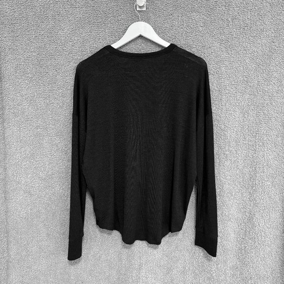 Gap Dropped Shoulder Softspun Long Sleeve T-Shirt Large Black - Picture 9 of 12